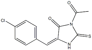 1-Acetyl-2-thioxo-4-(4-chlorobenzylidene)imidazolidin-5-one,,结构式