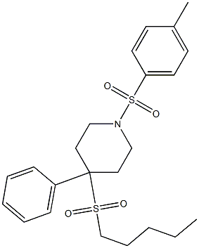 4-(Pentylsulfonyl)-4-phenyl-1-(p-tolylsulfonyl)piperidine Struktur