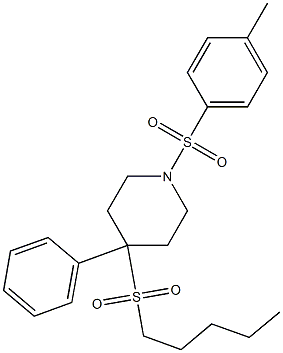 4-(Pentylsulfonyl)-4-phenyl-1-(p-tolylsulfonyl)piperidine|