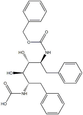 [(2S,3R,4R,5S)-3,4-Dihydroxy-1,6-diphenylhexane-2,5-diyl]bis(carbamic acid benzyl) ester Structure