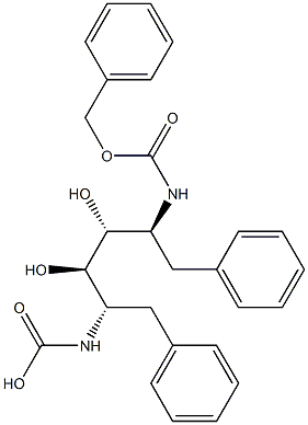 [(2S,3R,4R,5S)-3,4-Dihydroxy-1,6-diphenylhexane-2,5-diyl]bis(carbamic acid benzyl) ester,,结构式