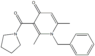 1-Benzyl-2,6-dimethyl-3-(1-pyrrolidinylcarbonyl)-4(1H)-pyridone Struktur