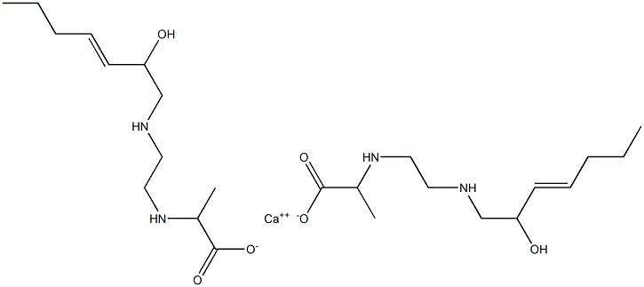 Bis[2-[N-[2-[N-(2-hydroxy-3-heptenyl)amino]ethyl]amino]propionic acid]calcium salt