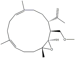 (1S,2R,3R,6E,10E,14S)-1-(メトキシメチル)-2,3-エポキシ-14-(1-メチルエテニル)-3,7,11-トリメチルシクロテトラデカ-6,10-ジエン 化学構造式