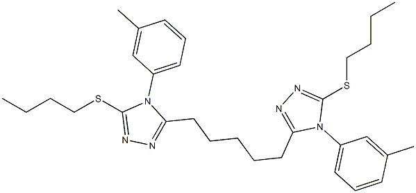 5,5'-(1,5-Pentanediyl)bis[4-(3-methylphenyl)-3-butylthio-4H-1,2,4-triazole] 结构式