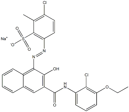 3-Chloro-2-methyl-6-[[3-[[(2-chloro-3-ethoxyphenyl)amino]carbonyl]-2-hydroxy-1-naphtyl]azo]benzenesulfonic acid sodium salt|