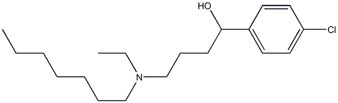 4-(N-エチルヘプチルアミノ)-1-(4-クロロフェニル)-1-ブタノール 化学構造式