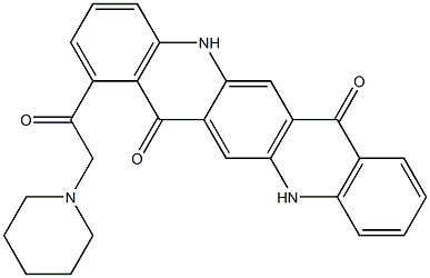 5,12-Dihydro-1-(piperidinomethylcarbonyl)quino[2,3-b]acridine-7,14-dione Struktur
