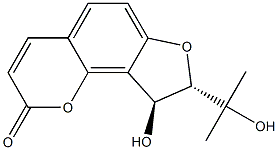 (8S,9S)-8,9-ジヒドロ-9-ヒドロキシ-8-(1-ヒドロキシ-1-メチルエチル)-2H-フロ[2,3-h]-1-ベンゾピラン-2-オン 化学構造式