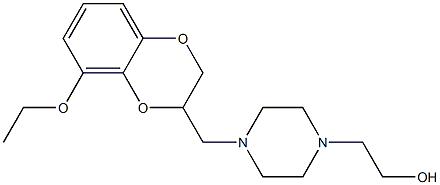 4-[(2,3-Dihydro-8-ethoxy-1,4-benzodioxin-2-yl)methyl]-1-piperazineethanol Struktur
