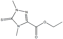 4,5-ジヒドロ-5-チオキソ-1,4-ジメチル-1H-1,2,4-トリアゾール-3-カルボン酸エチル 化学構造式