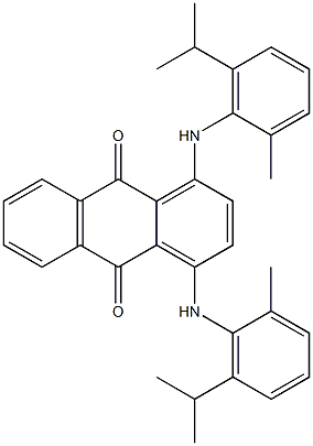 1,4-Bis[2-methyl-6-(1-methylethyl)phenylamino]-9,10-anthracenedione Structure