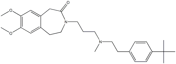 4,5-Dihydro-7,8-dimethoxy-3-[3-[N-methyl-2-(4-tert-butylphenyl)ethylamino]propyl]-1H-3-benzazepin-2(3H)-one