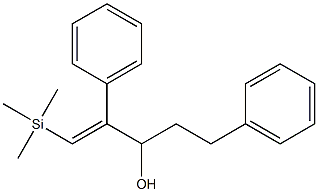 (E)-1-(トリメチルシリル)-2,5-ジフェニル-1-ペンテン-3-オール 化学構造式