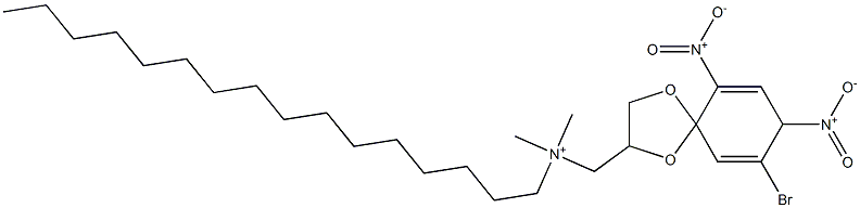 Dimethylhexadecyl[(6,8-dinitro-9-bromo-1,4-dioxaspiro[4.5]deca-6,9-dien-2-yl)methyl]aminium 结构式