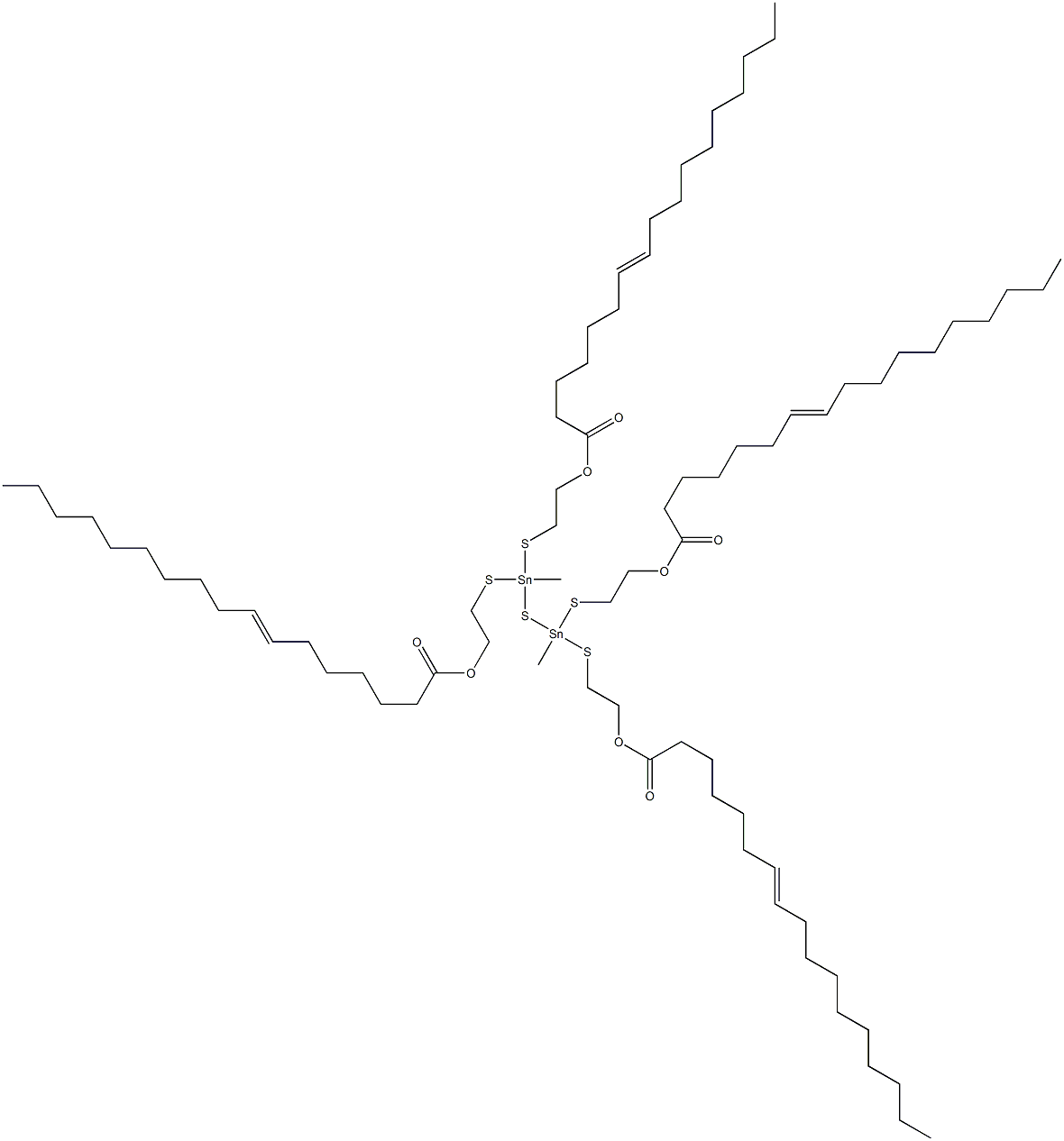  Bis[methylbis[[2-(6-hexadecenylcarbonyloxy)ethyl]thio]stannyl] sulfide