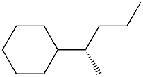 (-)-[(S)-1-メチルブチル]シクロヘキサン 化学構造式