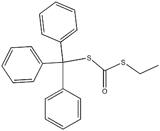 Dithiocarbonic acid S-ethyl S-triphenylmethyl ester Struktur