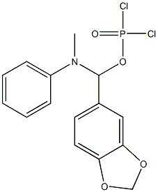 Dichlorophosphinic acid (1,3-benzodioxol-5-yl)(N-methylanilino)methyl ester Struktur