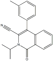 2-Isopropyl-4-(3-methylphenyl)-3-cyanoisoquinolin-1(2H)-one,,结构式