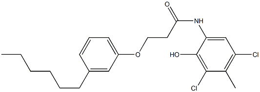 2-[3-(3-Hexylphenoxy)propanoylamino]-4,6-dichloro-5-methylphenol|