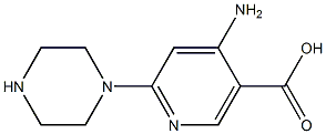 4-Amino-2-(1-piperazinyl)-5-pyridinecarboxylic acid 结构式