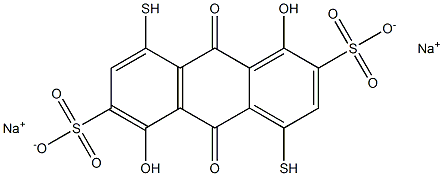 1,5-Dihydroxy-9,10-dihydro-9,10-dioxo-4,8-dimercaptoanthracene-2,6-disulfonic acid disodium salt Struktur