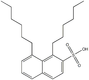 1,8-ジヘキシル-2-ナフタレンスルホン酸 化学構造式