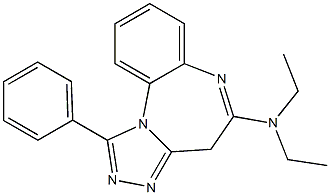 1-フェニル-N,N-ジエチル-4H-[1,2,4]トリアゾロ[4,3-a][1,5]ベンゾジアゼピン-5-アミン 化学構造式