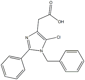 1-ベンジル-5-クロロ-2-フェニル-1H-イミダゾール-4-酢酸 化学構造式