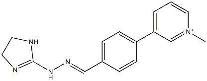 1-Methyl-3-[4-[2-[(4,5-dihydro-1H-imidazol)-2-yl]hydrazonomethyl]phenyl]pyridinium Struktur