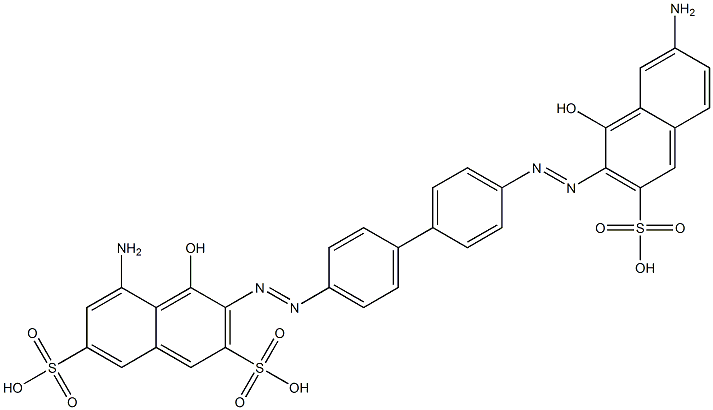 5-Amino-3-[[4'-[(7-amino-1-hydroxy-3-sulfo-2-naphtyl)azo][1,1'-biphenyl]-4-yl]azo]-4-hydroxy-2,7-naphthalenedisulfonic acid 结构式