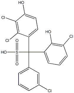 (3-Chlorophenyl)(3-chloro-2-hydroxyphenyl)(2,3-dichloro-4-hydroxyphenyl)methanesulfonic acid Struktur