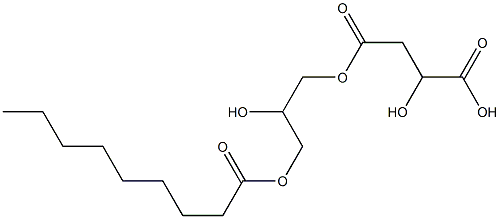 L-Malic acid hydrogen 4-(2-hydroxy-3-nonanoyloxypropyl) ester 结构式