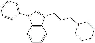 1-Phenyl-3-(3-piperidinopropyl)-1H-indole,,结构式