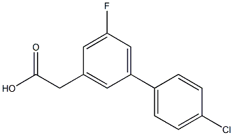 4'-Chloro-5-fluoro-1,1'-biphenyl-3-acetic acid,,结构式