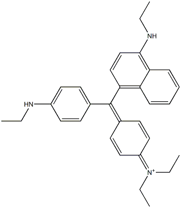 N-[4-[(4-Ethylamino-1-naphtyl)(4-ethylaminophenyl)methylene]-2,5-cyclohexadien-1-ylidene]-N,N-diethylaminium Struktur