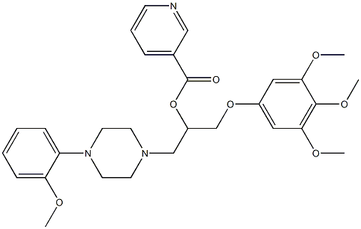 Pyridine-3-carboxylic acid 1-(3,4,5-trimethoxyphenoxymethyl)-2-[4-(2-methoxyphenyl)-1-piperazinyl]ethyl ester