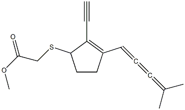 [[3-(4-Methyl-1,2,3-pentatrienyl)-2-ethynyl-2-cyclopentenyl]thio]acetic acid methyl ester Structure