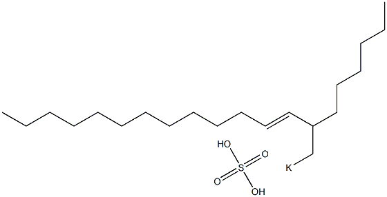 Sulfuric acid 2-hexyl-3-pentadecenyl=potassium ester salt,,结构式