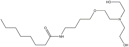 N-[4-[2-[ビス(2-ヒドロキシエチル)アミノ]エトキシ]ブチル]オクタンアミド 化学構造式