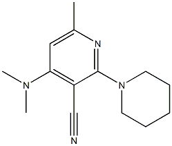 2-ピペリジノ-4-(ジメチルアミノ)-6-メチルピリジン-3-カルボニトリル 化学構造式