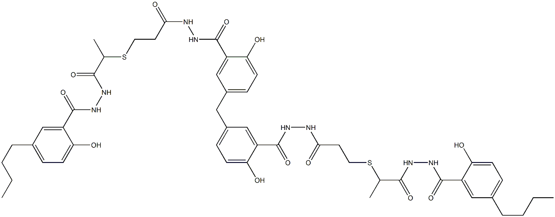 5,5'-Methylenebis[N'-[3-[[1-[[N'-(5-butylsalicyloyl)hydrazino]carbonyl]ethyl]thio]propionyl]salicylic hydrazide]