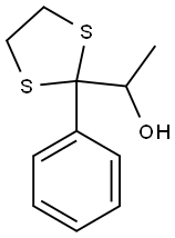 1-(2-フェニル-1,3-ジチオラン-2-イル)エタノール 化学構造式
