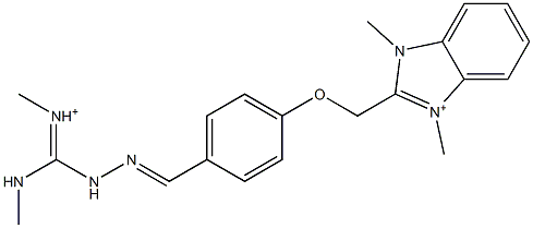 1,3-Dimethyl-2-[4-[2-[methyliminio(methylamino)methyl]hydrazonomethyl]phenoxymethyl]1H-benzimidazol-3-ium Structure