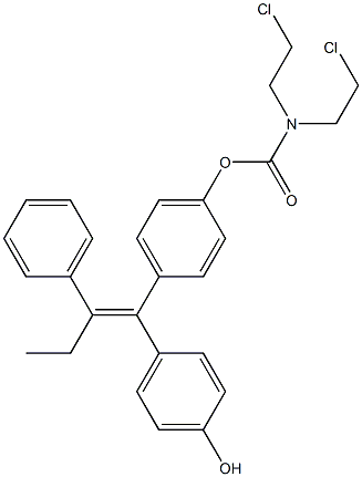 N,N-ビス(2-クロロエチル)カルバミド酸4-[(Z)-1-(4-ヒドロキシフェニル)-2-フェニル-1-ブテニル]フェニル 化学構造式