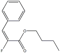 (E)-3-Phenyl-2-fluoroacrylic acid butyl ester Struktur
