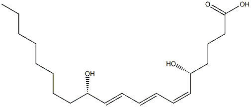 (5R,6Z,8E,10E,12S)-5,12-Dihydroxy-6,8,10-icosatrienoic acid Structure