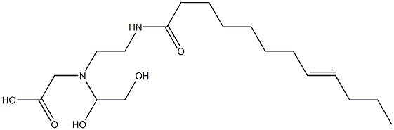 N-(1,2-ジヒドロキシエチル)-N-[2-(8-ドデセノイルアミノ)エチル]アミノ酢酸 化学構造式