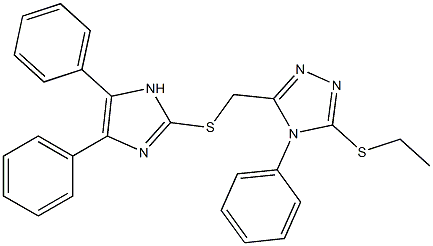 5-[(4,5-Diphenyl-1H-imidazol-2-yl)thiomethyl]-4-phenyl-3-(ethylthio)-4H-1,2,4-triazole Structure